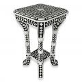 Floral Pattern Bone Inlay Accent Table 12"