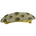 Bridesmaid Wedding Hair Barrette Clear Crystals Peridot Flower Clip 