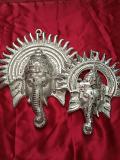 Decorative Lord Ganesh Silver Color Metal Wall Hanging Statue Decorative Lord Ganesh Silver Color Metal Wall Hanging Statue