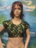 Black Gold Choli / Blouse for Sari (L / XL) #5050