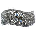 Sparkly Stylish Wave Shaped Clear Crystals Hair Barrette