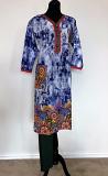 Blue Digital Print Cotton Kurti w/ Patched Pocket Style & Leggings (M) Blue Digital Print Cotton Kurti w/ Patched Pocket Style & Leggings (M)