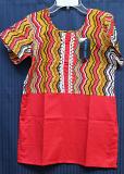 Red / Multicolor Short Length Top Kurti Tunic (S) #2413