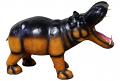 Handmade 23" Tall Hippo Leather Figurine