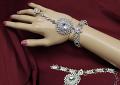Haath Punja Bracelet Bangles & Finger Ring Indian Bridal Jewelry #3120