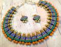 Grand Designer Choker Set in Shades of Blue, Green & Orange