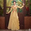 Beige Flared Bollywood Designer Anarkali Salwar Kameez (Unstitched) Beige Flared Bollywood Designer Anarkali Salwar Kameez (Unstitched)