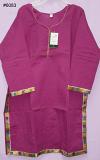 Cotton Solid Purple Tunic Top Kurti (L)