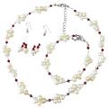 Fashion Wedding Jewelry with Siam Red Crystals & Freshwater Pearls Fashion Wedding Jewelry with Siam Red Crystals & Freshwater Pearls