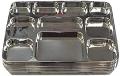100 Disposable Plates 10 Compartment Silver Thali Plates Trays