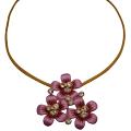 Beautifully Painted 3 Flowers Pendant Necklace
