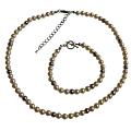 Flower Girls ivory Pearls Necklace & Bracelet with Silver Beads 