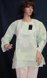 Pista Color Cotton Voile Ladies Kurta Tunic in Plus Size