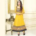 Yellow Embroidered Designer Anarkali Suit (Unstitched) Yellow Embroidered Designer Anarkali Suit (Unstitched)