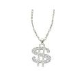Men Dollar Sign Pendant Necklace Bling Bling Pendant w/ Cubic Zircon  