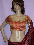 Red Gold readymade Blouse for Saree (S M L) #3734