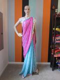 Multicolor Bandhani Leheriya Print Saree with Ready Blouse(Clearance Sale)