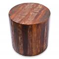 Artistic Handmade Reclaimed Wood Round Stool  Side Table 18"