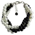 Black Ivory Pearl Bracelet Costume Wedding Jewelry 4 Strand Bracelet 