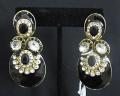 Exclusive Golden Black Rhinestones Earrings #7333