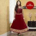 Maroon Gold Anarkali Salwar Kameez Suit (unstitched) Maroon Gold Anarkali Salwar Kameez Suit (unstitched)