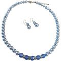 Sapphire Crystals Blue Pearls Necklace Set Beautiful Gorgeous Jewelry Sapphire Crystals Blue Pearls Necklace Set Beautiful Gorgeous Jewelry