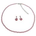Dainty Delicate Rose Pink Crystal Jewelry Best Gift For Your Love 