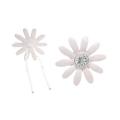 Bridal Wedding Hair Accessories White Flower Clear Crystals Hair Pin Bridal Wedding Hair Accessories White Flower Clear Crystals Hair Pin