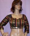 Multi Color Back Open Choli Blouse w/ 3/4 Sleeves Saree (M & L) #3871 Multi Color Back Open Choli Blouse w/ 3/4 Sleeves Saree (M & L) #3871