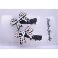 Beautiful Bow Hair Clamp Clip Encrusted w/ Cubic Zircon Sparkling Clip 