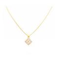 Gold Micron 18K Plated Necklace Square Pendant Swiss Cubic Zircon 