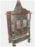 Small Oxidized Aluminum Copper Plated Puja Mandir w/ Doors 15*09" Small Oxidized Aluminum Copper Plated Puja Mandir w/ Doors 15*09"