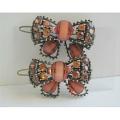 Rust Brown Sleek Hair Clip Bow Hair Clip Accessories Rust Brown Sleek Hair Clip Bow Hair Clip Accessories