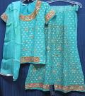 Turquoise Lehenga Choli /w Gold Trim for 5-6 Years Old Girls #6020