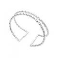 BR115 Dress Your Wrist Twisted Drilled Sterling Silver Double Cuff Bracelet