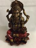 Antique Ganesha Statue on Lotus Flower 4" Antique Ganesha Statue on Lotus Flower 4"