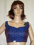 Blue Black Designer Saree Blouse / Choli (L) #3417