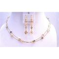 Dainty Bridal Jewelry Golden Shadow Wire Double Stranded Tricolor Dainty Bridal Jewelry Golden Shadow Wire Double Stranded Tricolor