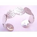 BR116 Silver Hammered Cuff Bracelet Dress Up Your Wrist w/ Twisted Drilled 