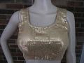 Sleeveless Gold Sequins Stitched Blouse