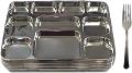 200 Disposable Plates 10 Compartment Silver Plates w/ 200 Forks
