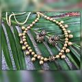 Golden Choker Style Terracotta Set with Jhumkas Golden Choker Style Terracotta Set with Jhumkas